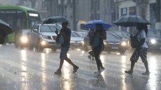 A previsão indica que a chuva deve chegar à capital entre a tarde e a noite, com possibilidade de raios e rajadas de vento - Imagem: Divulgação / Defesa Civil do Estado de SP