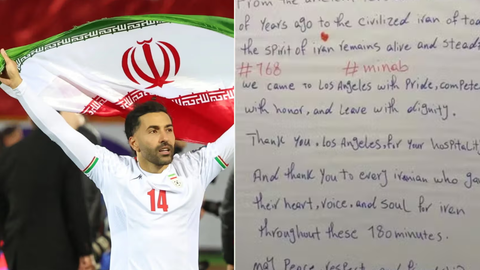 Seleção iraniana transforma passagem pelo Mundial em símbolo de resistência e mensagem de paz - Imagem: Reprodução