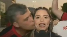 Marcelo Bevenides Silva foi encaminhado a delegacia do estádio após dar um beijo na repórter durante uma cobertura ao vivo - Imagem: reprodução ESPN