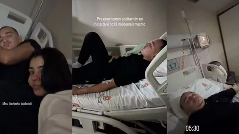 João Gomes recebeu medicação em um hospital no Recife após ser diagnosticado com influenza e precisou cancelar dois shows que faria neste fim de semana - Imagem: Reprodução