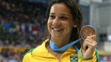 Joanna Maranhão revelou que o filho de 6 anos sofreu xenofobia na escola e temeu ser separado dos pais na Alemanha. - Imagem: Reprodução / CBDA
