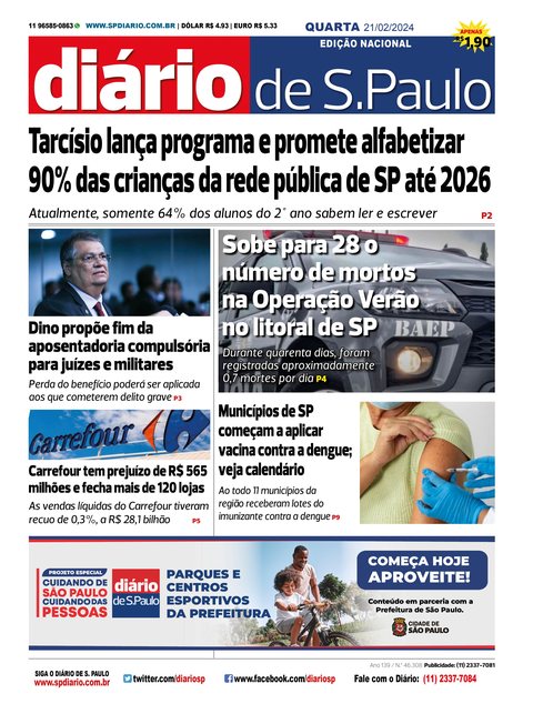 Capa Jornal Jornal Impresso – 21/02/2024