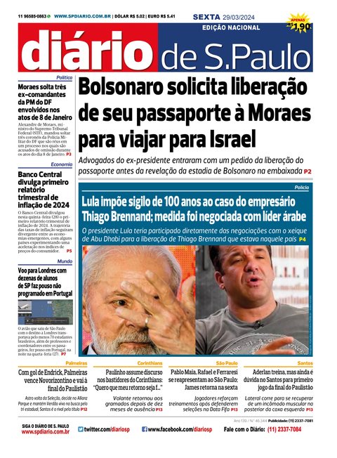 Capa Jornal Jornal Impresso – 29/03/2024