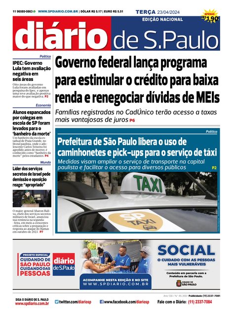 Capa Jornal Jornal Impresso – 23/04/2024