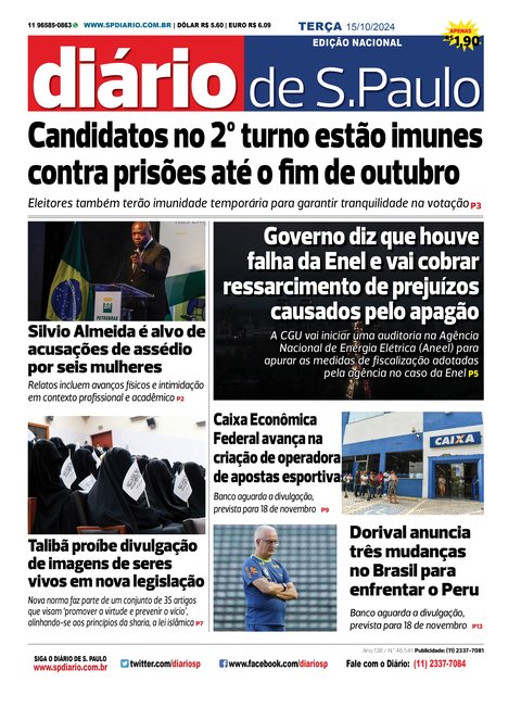 Capa Jornal Jornal Impresso – 15/10/2024