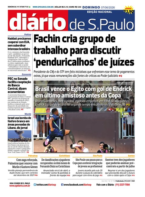Capa Jornal Jornal Impresso – 07/06/2026