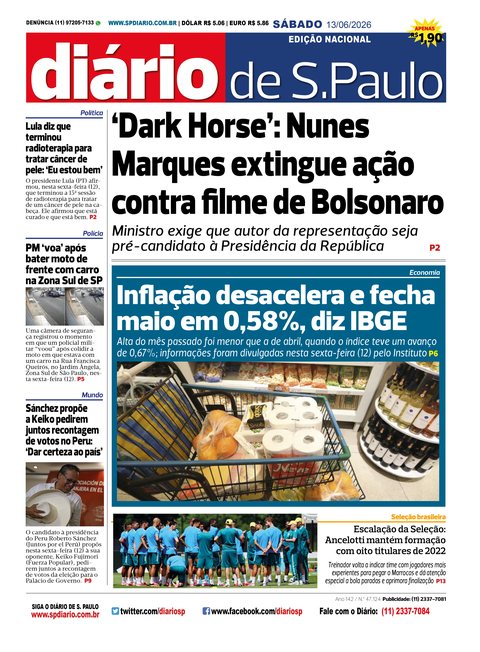 Capa Jornal Jornal Impresso – 13/06/2026