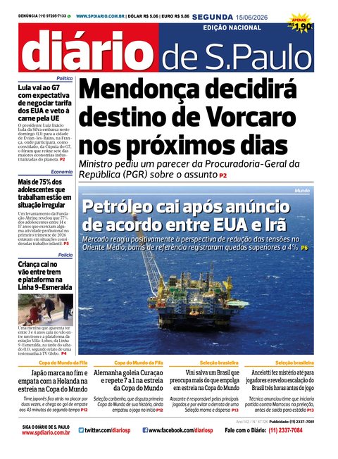 Capa Jornal Jornal Impresso – 15/06/2026
