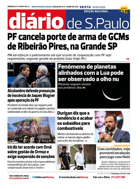 Capa Jornal Jornal Impresso – 19/06/2026