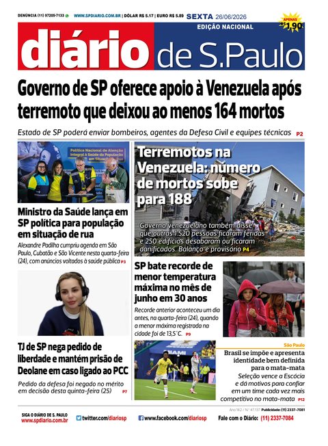 Capa Jornal Jornal Impresso – 26/06/2026