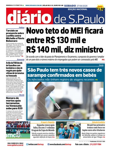 Capa Jornal Jornal Impresso – 27/06/2026