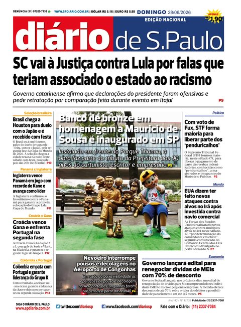 Capa Jornal Jornal Impresso – 28/06/2026