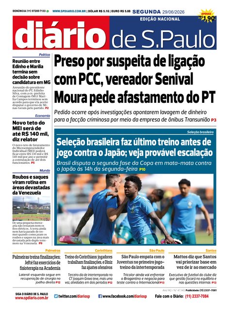 Capa Jornal Jornal Impresso – 29/06/2026