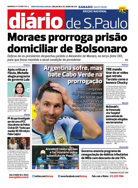 Capa Jornal Jornal Impresso - 04/07/2026