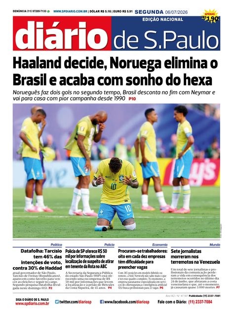 Capa Jornal Jornal Impresso - 06/07/2026