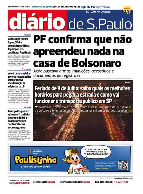 Capa Jornal Jornal Impresso - 09/07/2026