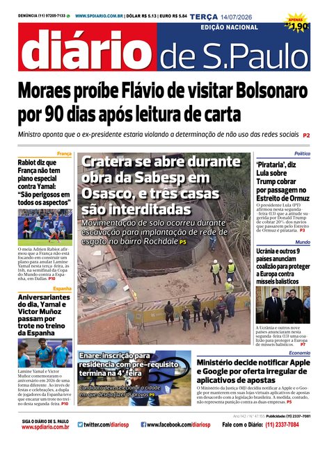 Capa Jornal Jornal Impresso - 14/07/2026