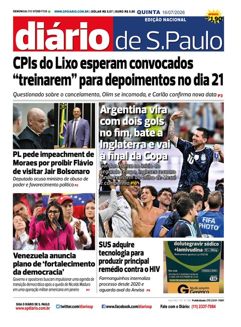 Capa Jornal Jornal Impresso - 16/07/2026