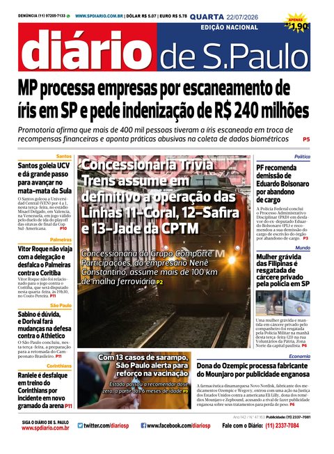 Capa Jornal Jornal Impresso - 22/07/2026