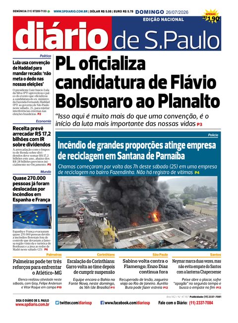 Capa Jornal Jornal Impresso - 26/07/2026