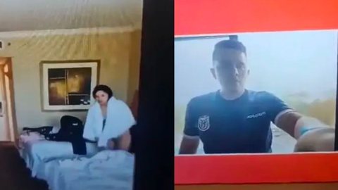 VÍDEO: jornalista esportivo exibe sem querer suposta amante durante live - Imagem: reprodução redes sociais