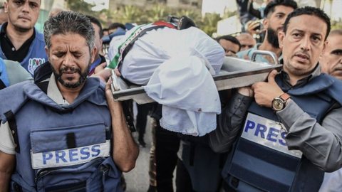 Israel é responsável por 70% das fatalidades - Imagem: Reprodução / X / @QudsNen