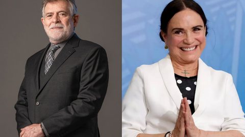 José de Abreu e Regina Duarte - Imagem: reprodução/Facebook e TV Globo