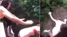 VÍDEO - jovem é empurrada de ponte de 18 metros por "amiga" - Imagem: reprodução redes sociais