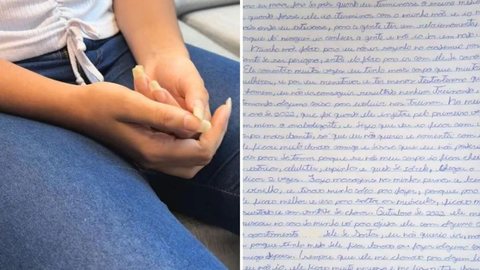 Jovem de 16 anos escreve carta contando sobre estupros que sofria de seu padrasto e que ele injetava testosterona nela - Imagem: reprodução G1