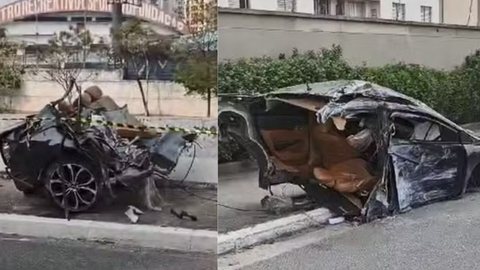 Jovem perde a vida em trágico acidente com carro partido ao meio em São Paulo - Imagem: Reprodução/Viva ABC