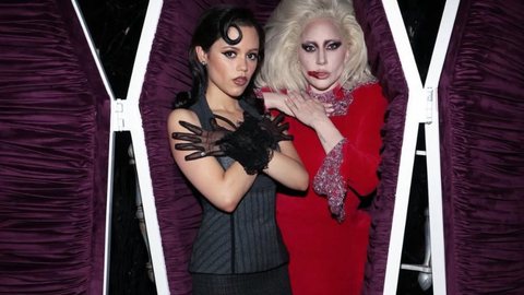 Jenna Ortega e Lady Gaga - Imagem: Reprodução/Twitter/X|Netflix