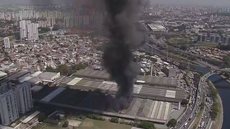 Dezesseis viaturas do Corpo de Bombeiros foram mobilizadas para controlar o incêndio - Imagem: Reprodução / TV Globo