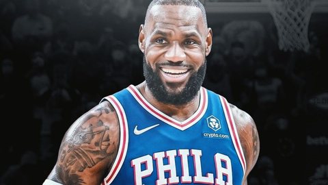 Aos 41 anos, astro tetracampeão chega à Filadélfia com a missão de liderar uma equipe formada por grandes nomes da NBA - Imagem: Reprodução