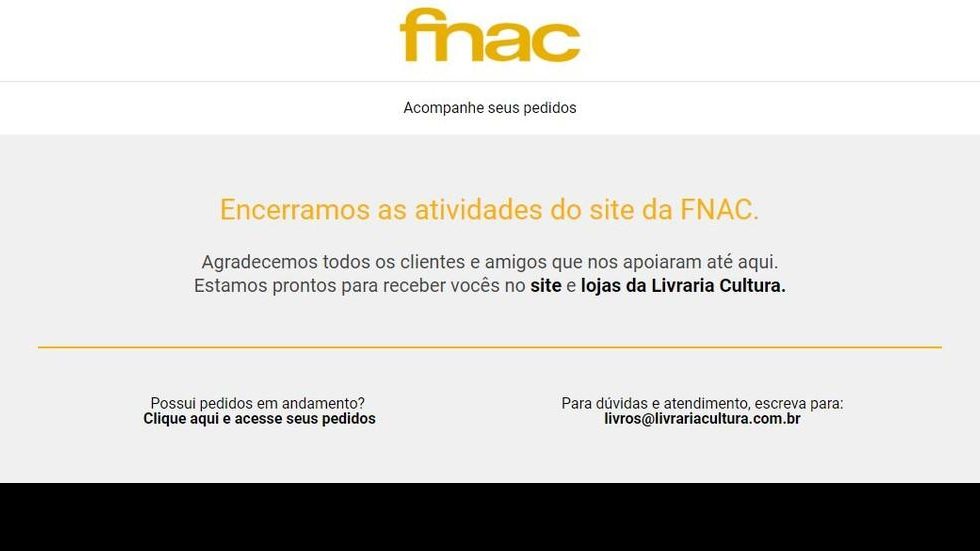 Fnac tira site do ar e fecha última loja no Brasil