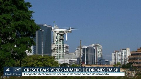Número de drones aumenta quase cinco vezes em SP, diz Anac