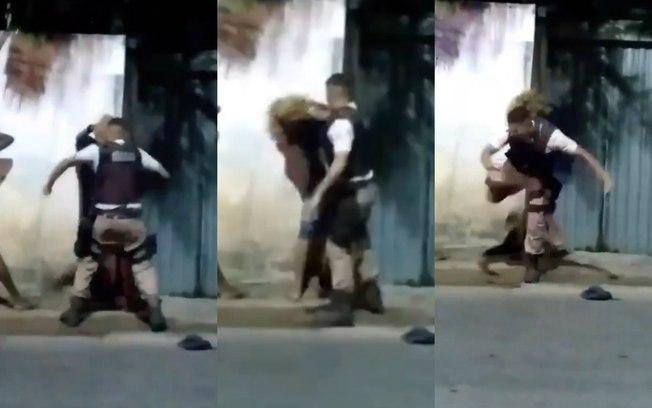 Apesar de vídeo mostrando fato, PM nega ter agredido jovem em Salvador