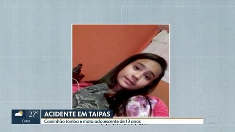 Vídeo mostra caminhão tombando sobre meninas e matando adolescente em SP