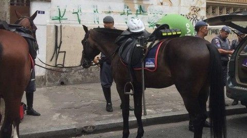 Cavalo da PM morre eletrocutado em São Paulo
