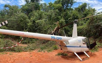 PF apreende helicóptero com cerca de 200 quilos de cocaína