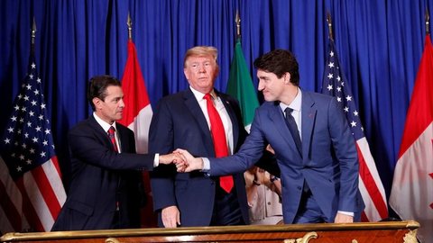 Trump anuncia renovação de acordo comercial entre EUA, Canadá e México