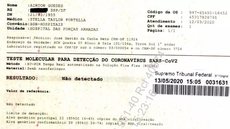 Exames de Bolsonaro deram negativo para coronavírus