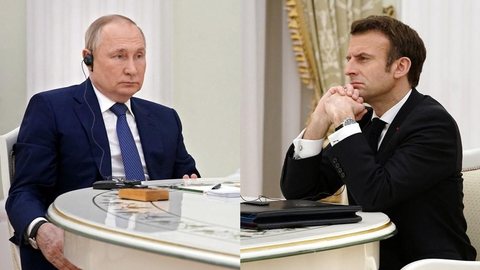 ‘Diálogo não é compatível com escalada de tensão’, diz Macron a Putin sobre crise na Ucrânia
