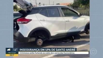 Imagem Criminosos furtam as rodas dos carros de funcionários de UPA em Santo André