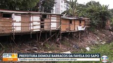 Prefeitura demole barracos na Água Branca onde criança morreu em chuvas de março