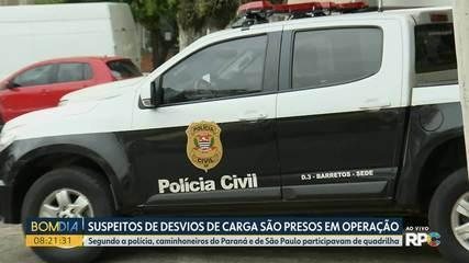 Operação da Polícia Civil mira caminhoneiros suspeitos por desviar cargas, com alvos em mais de 10 cidades do Paraná