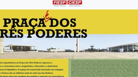Fiesp divulga manifesto por harmonia entre Poderes sem citar ataques de Bolsonaro ao Supremo