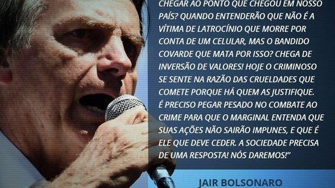 No Twitter, Bolsonaro diz que é preciso ‘pegar pesado’ no combate ao crime: ‘Vamos agir’