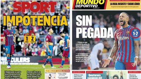 Imprensa catalã lamenta “impotência” do Barcelona diante do Real Madrid no clássico