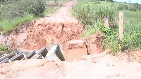 Chuva danifica pontes em estradas rurais na região noroeste paulista