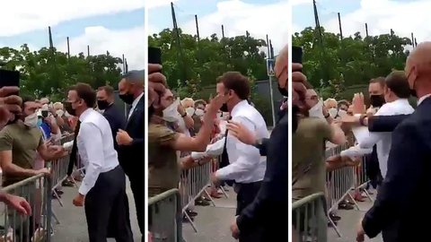 Homem que deu tapa em Emmanuel Macron, da França, deixa prisão e afirma que não se arrependeu do crime